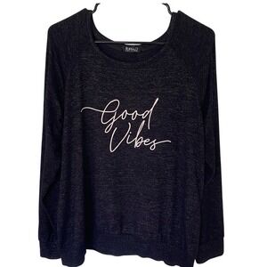 Buffalo David Bitton Good Vibes Black Pullover Long Sleeve Top‎ XL